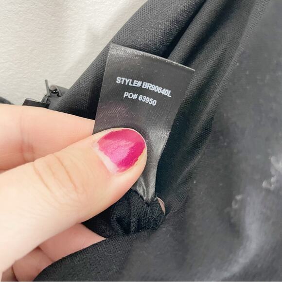 LULUS Impress Release Black Off the Shoulder Puff Sleeve Jumpsuit Size Large NWT - Picture 6 of 8